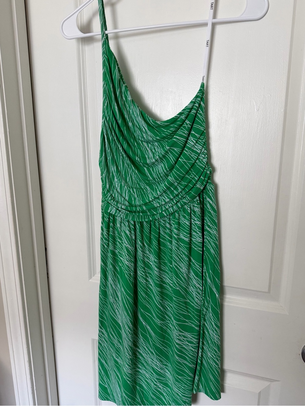 Green Sleeveless Draped Neck Sundress